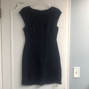 Black swan size M navy blue floral lace above the knee dress